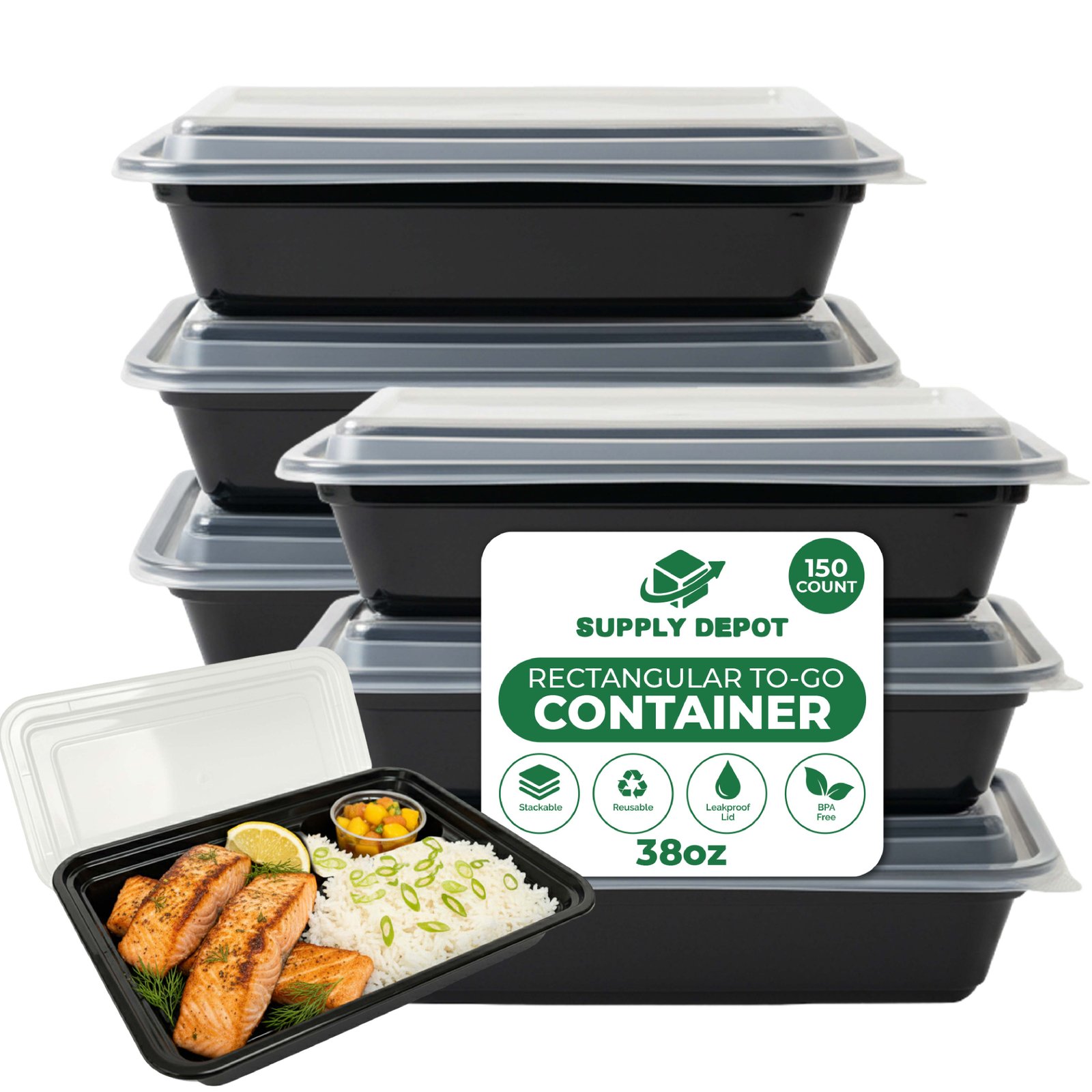 38 oz micro container with lids rect.