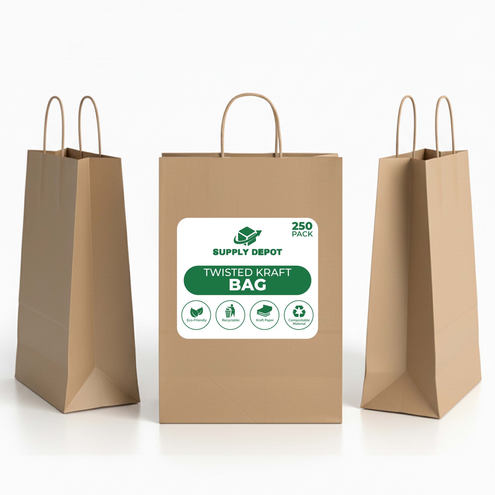 Twist handle paper bag