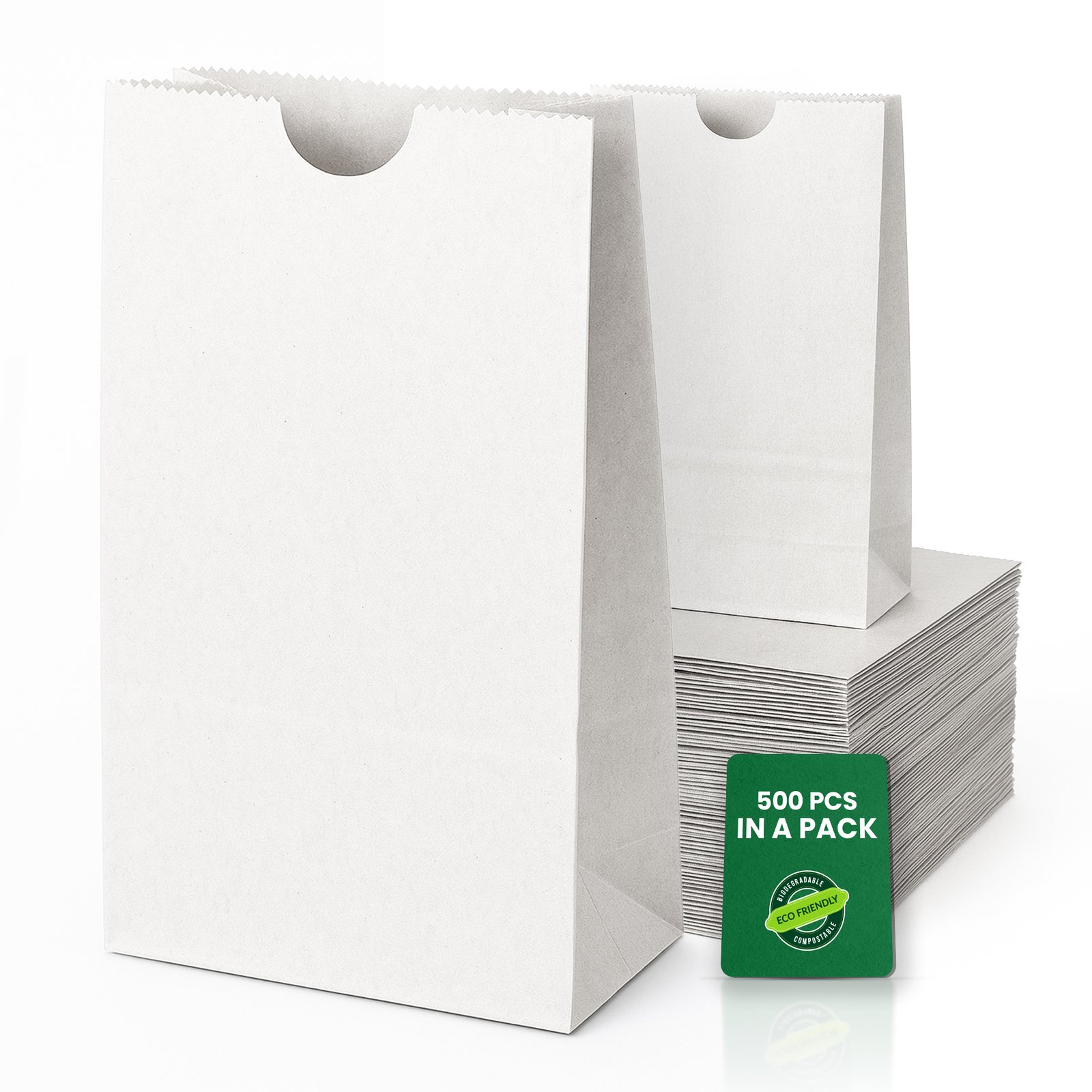 4 # Kraft white paper bag 500
